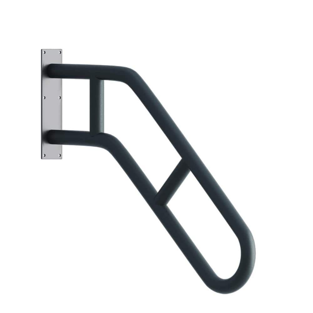 Angel Sar 2.08 ft. Metal Stair Handrails for 1-Steps to 3-Steps, Wall Mounted Safety Grab Bar with 2 Anti-Skid Crossbar (2-Pack)