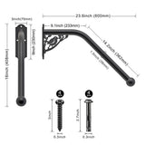 Angel Sar 2 ft. Metal Bird Shaped Fully Welded Handrail Iron Handrail for Outdoor Steps Garage Railing Safety Grab Bar