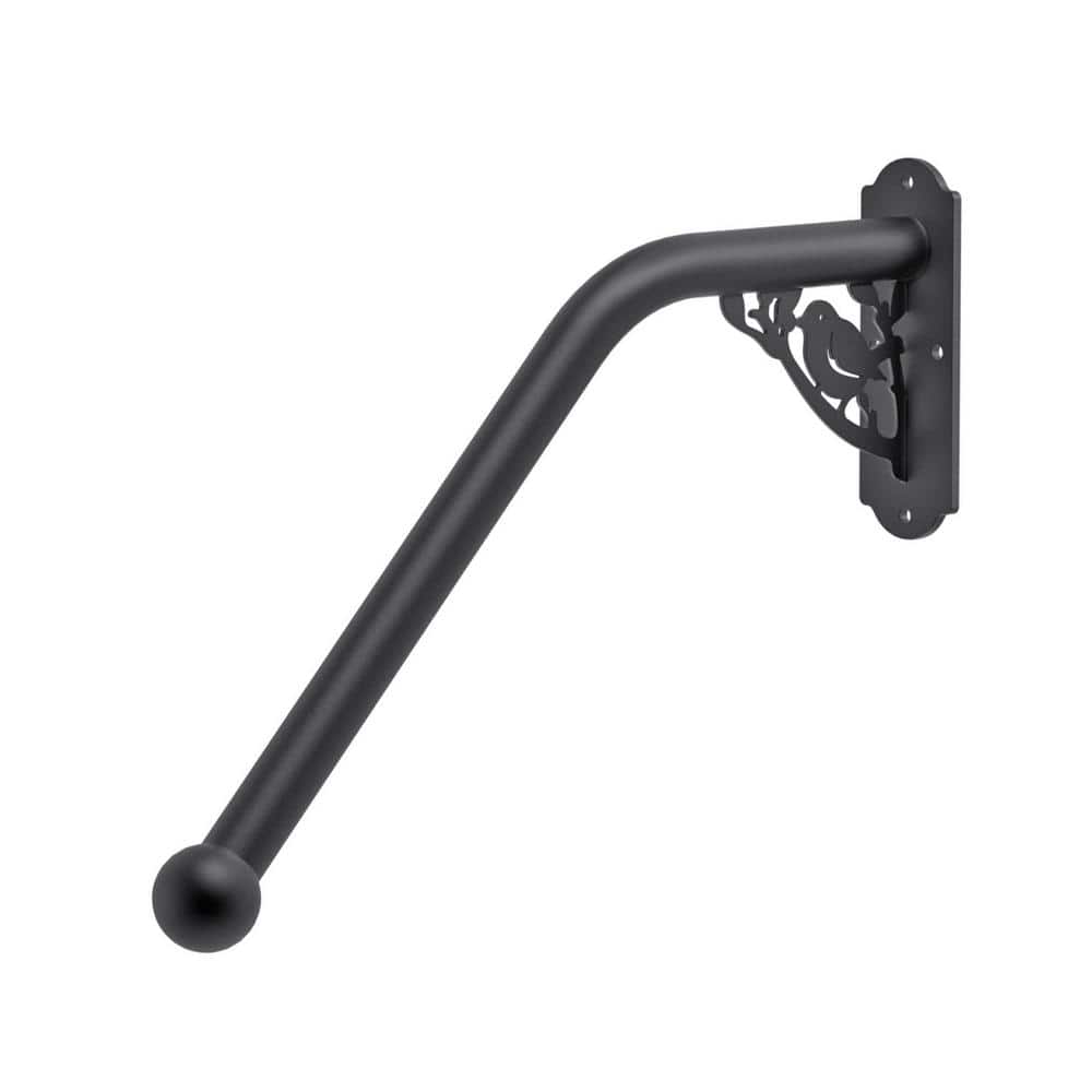 Angel Sar 2 ft. Metal Bird Shaped Fully Welded Handrail Iron Handrail for Outdoor Steps Garage Railing Safety Grab Bar