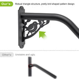 Angel Sar 2 ft. Metal Bird Shaped Fully Welded Handrail Iron Handrail for Outdoor Steps Garage Railing Safety Grab Bar