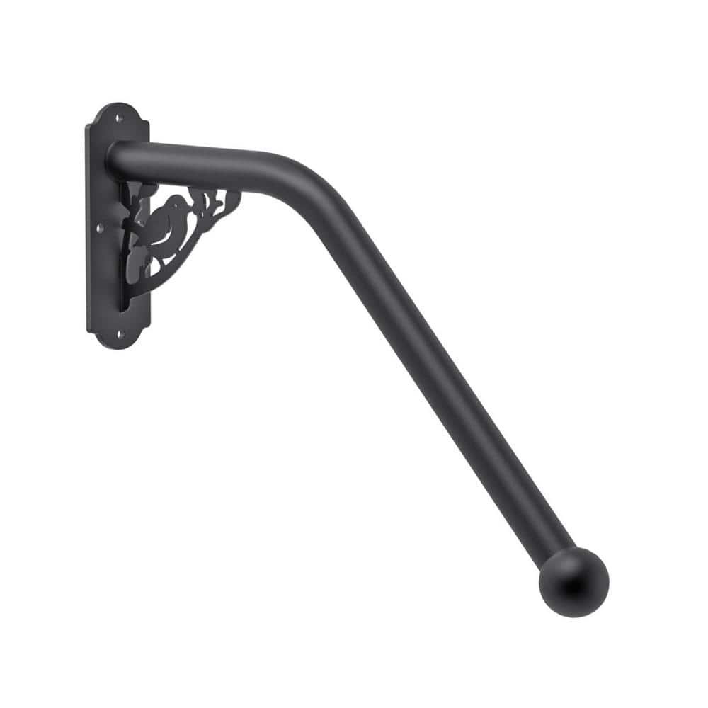 Angel Sar 2 ft. Metal Bird Shaped Fully Welded Handrail Iron Handrail for Outdoor Steps Garage Railing Safety Grab Bar