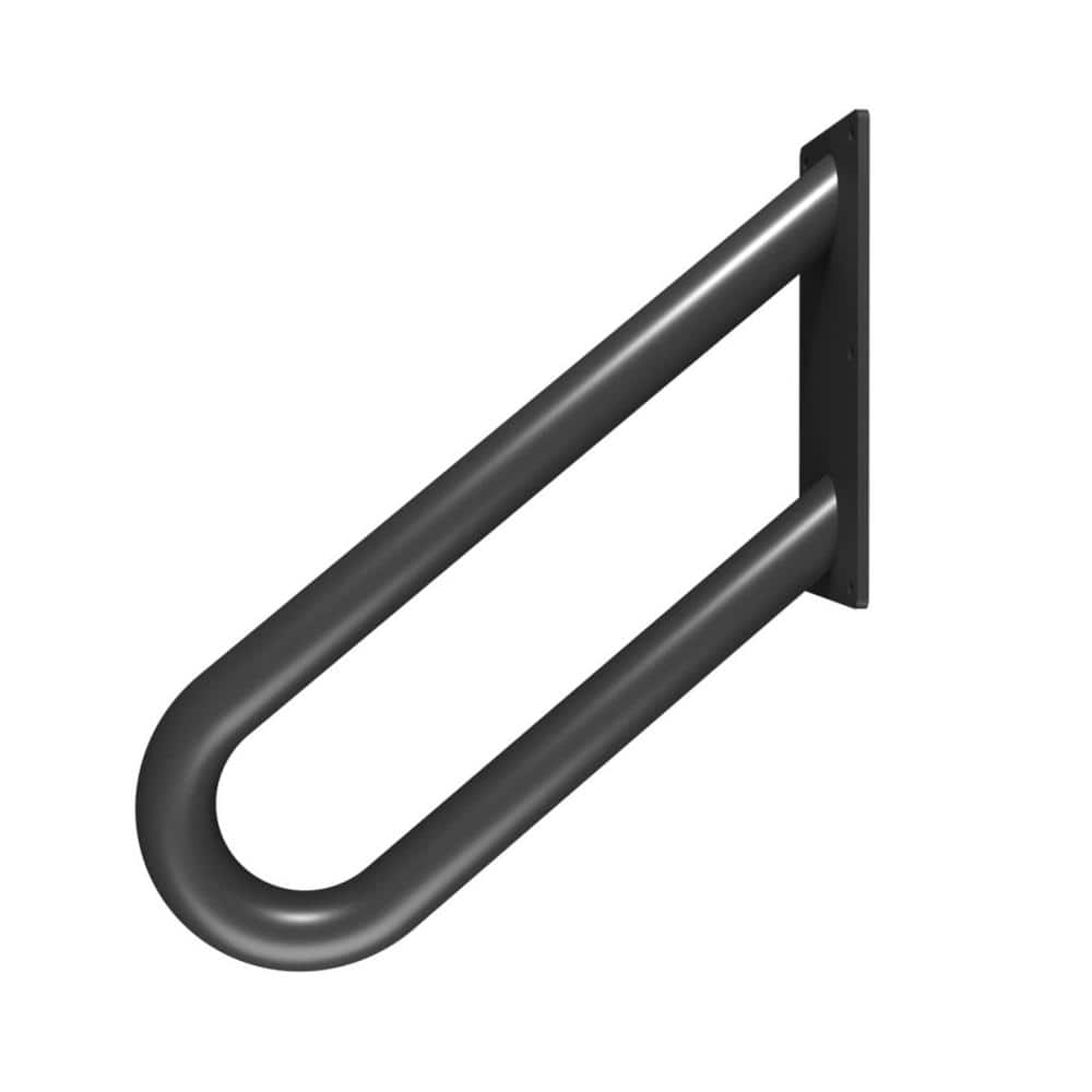 Angel Sar 1.67 ft. Black Metal Heavy-Duty Hand Rails, Non-Slip, 1-2 Step Wall-Mounted Grab Bars for Outdoor Steps