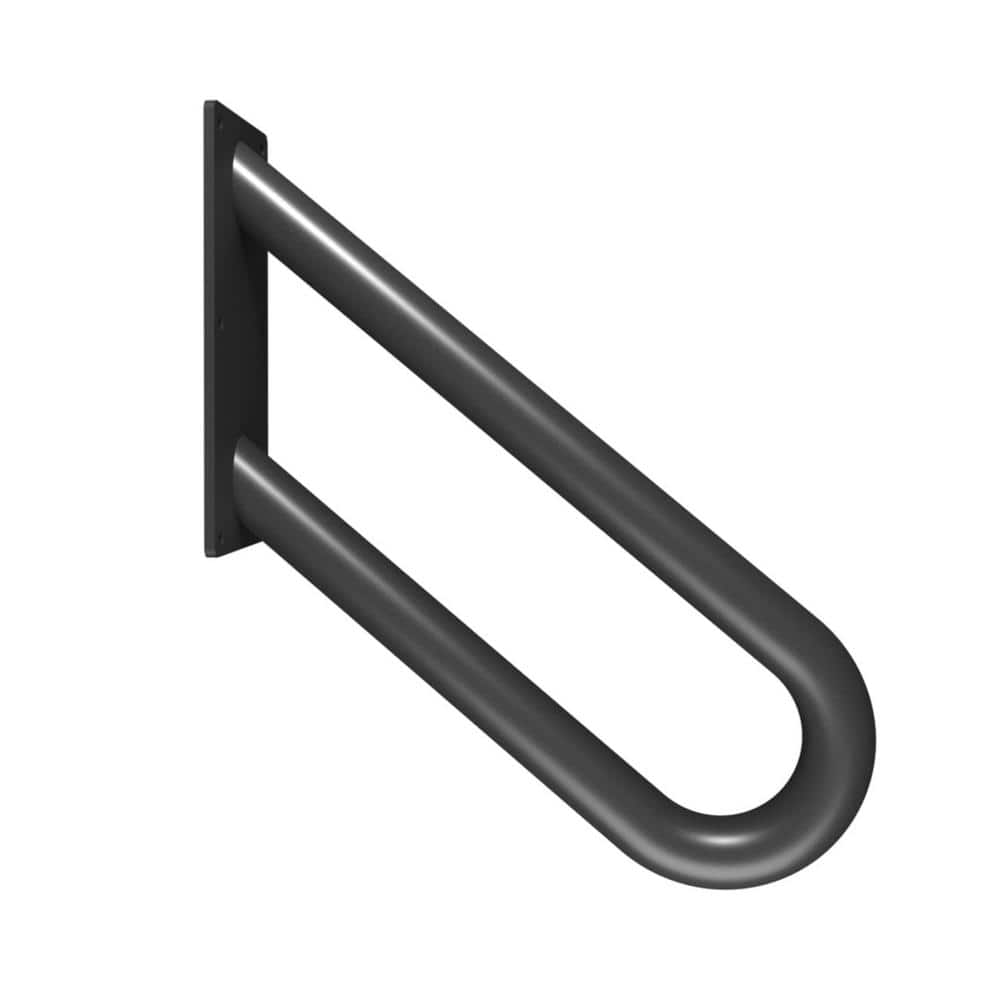 Angel Sar 1.67 ft. Black Metal Heavy-Duty Hand Rails, Non-Slip, 1-2 Step Wall-Mounted Grab Bars for Outdoor Steps