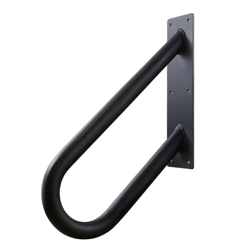 Angel Sar 18 in. Metal Handrails for Outdoor Steps Wall Mount, U-Shaped Handrail with Matte Black Finished for 1-2 Steps