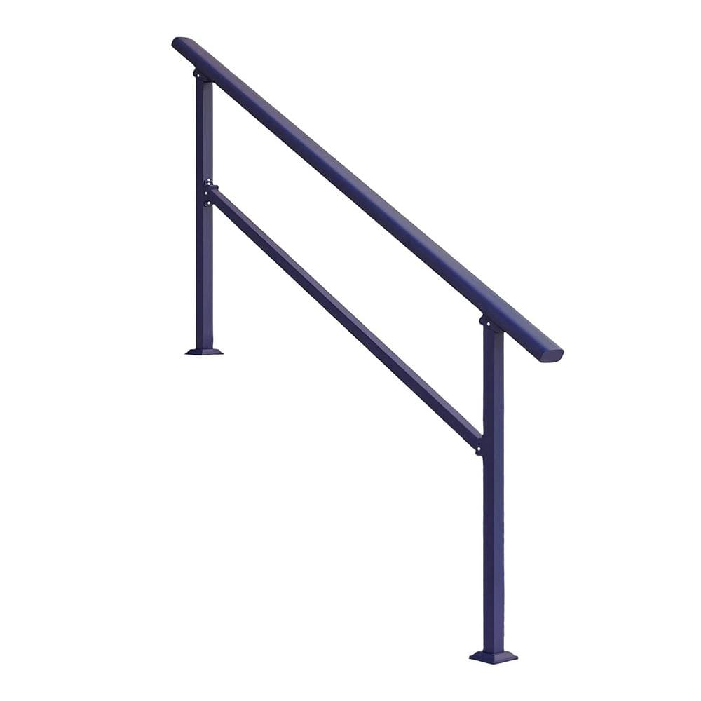 Angel Sar 4.4 ft. Metal Handrails for Outdoor Steps, 1-Step to 4-Step Stair Handrail and Indoor Stair Railing Kit