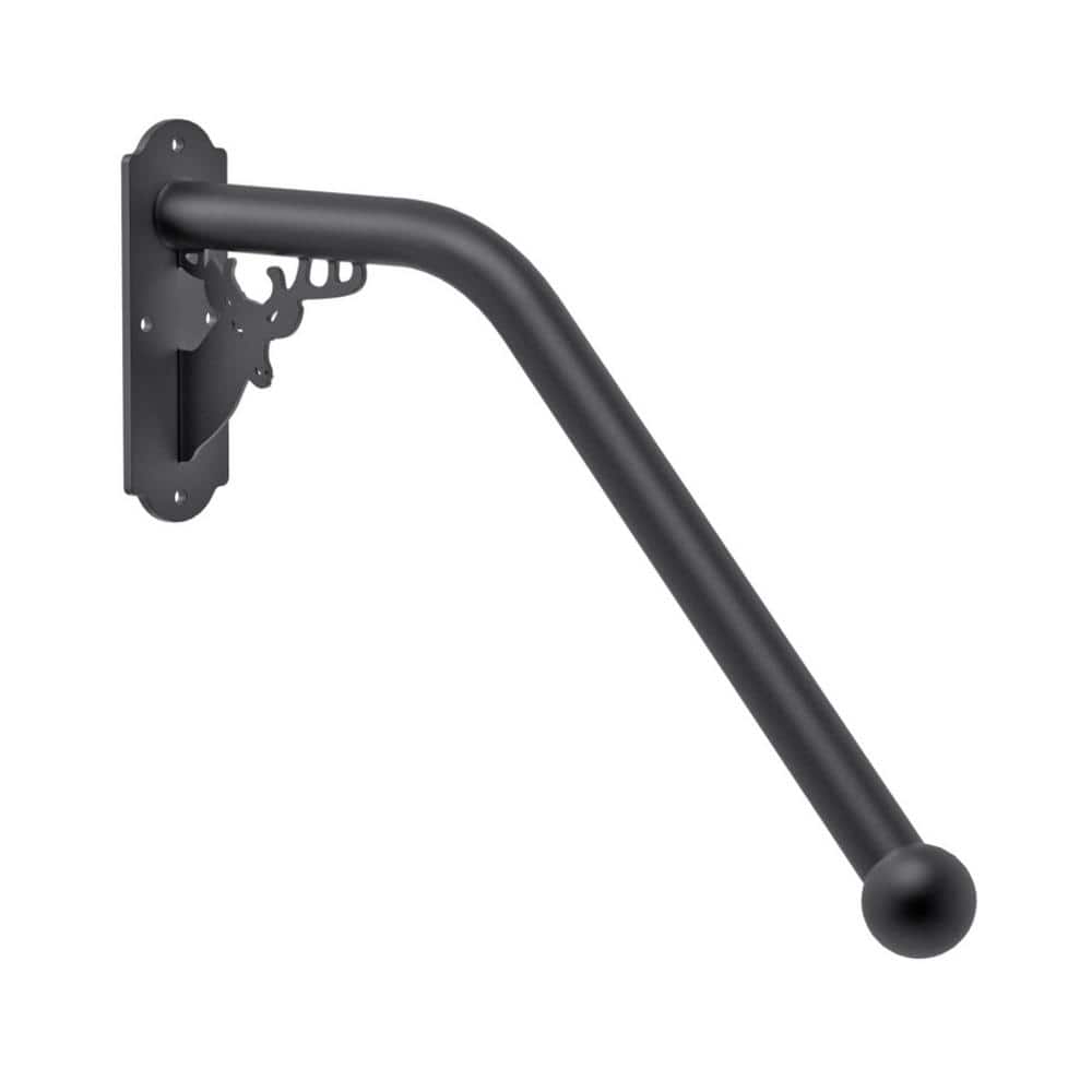 Angel Sar 2 ft. Metal Deer Shaped Fully Welded Handrail Iron Handrail for Outdoor Steps Garage Railing Safety Grab Bar