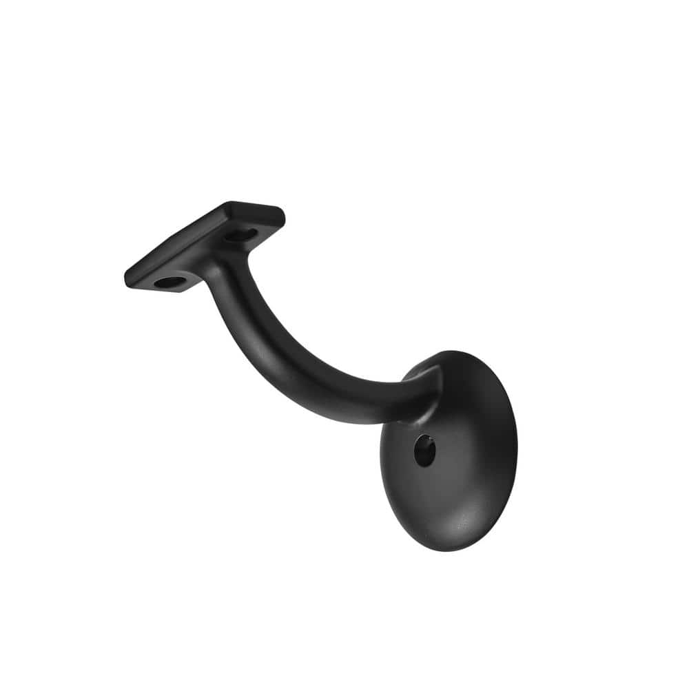 Angel Sar Black Hand Rail Bracket Heavy-Duty Hardware for Stairways, Home or Office Stair Support Handrail Brackets (10-Pack)