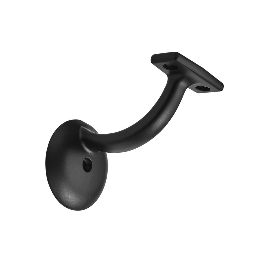 Angel Sar Black Hand Rail Bracket Heavy-Duty Hardware for Stairways, Home or Office Stair Support Handrail Brackets (10-Pack)
