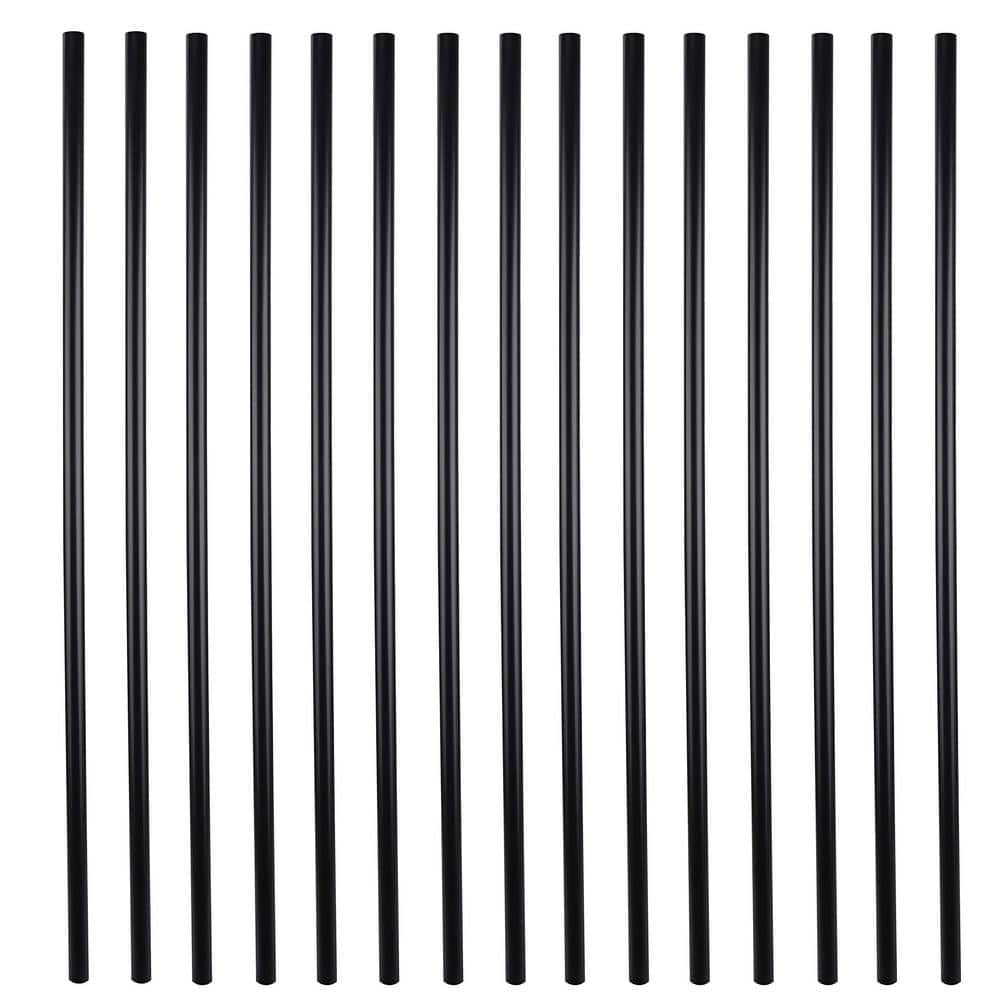 Angel Sar 29 in. Black Myard Classic Hollow Round Iron Deck Balusters for Deck Railing Porch (50-Pack)