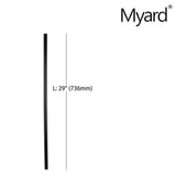 Angel Sar 29 in. Black Myard Classic Hollow Round Iron Deck Balusters for Deck Railing Porch (50-Pack)
