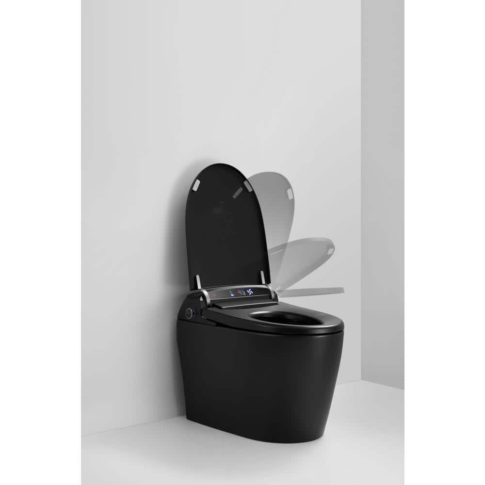 ANGELES HOME Black Smart Bidet Toilet with Heated Seat and Auto Flush