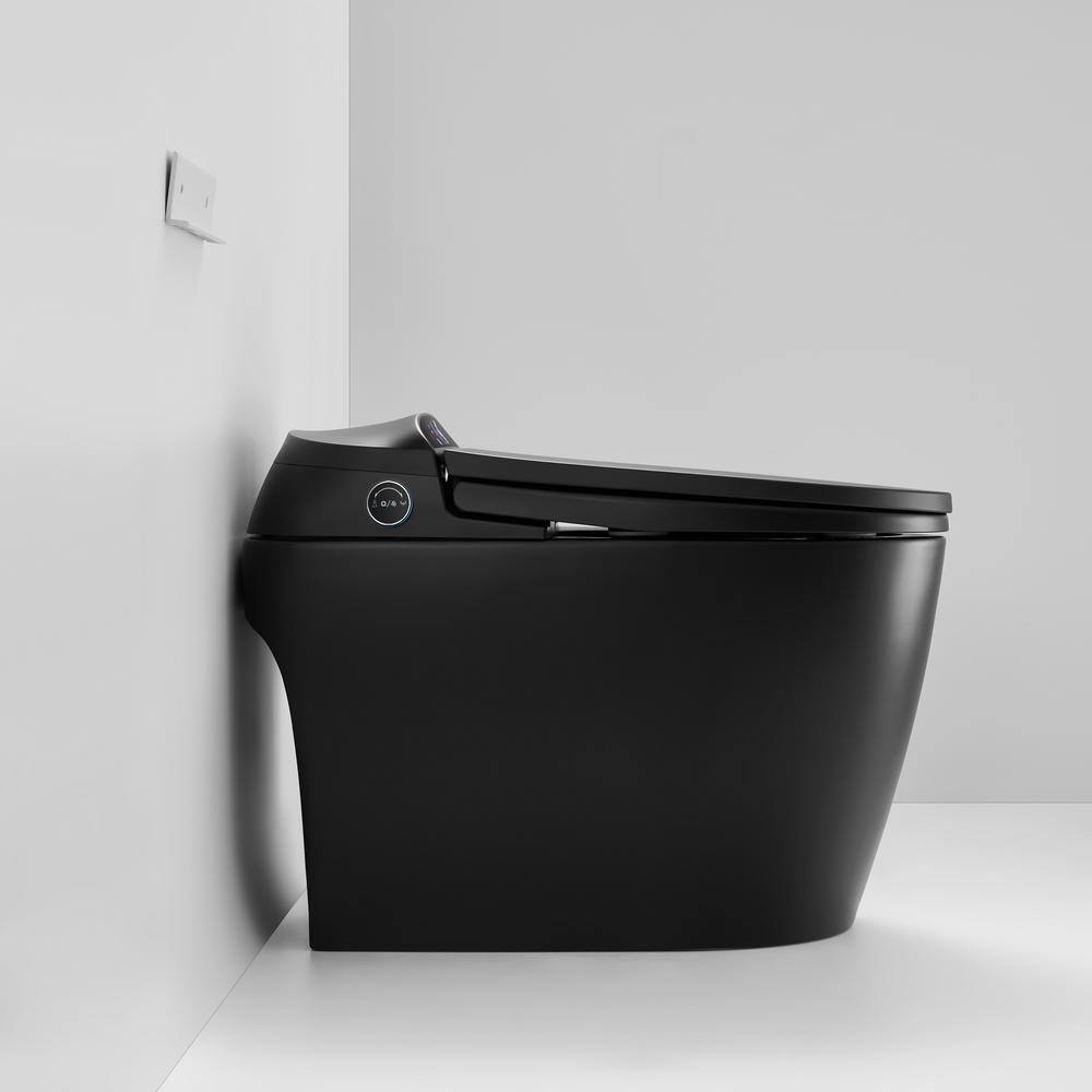 ANGELES HOME Black Smart Bidet Toilet with Heated Seat and Auto Flush
