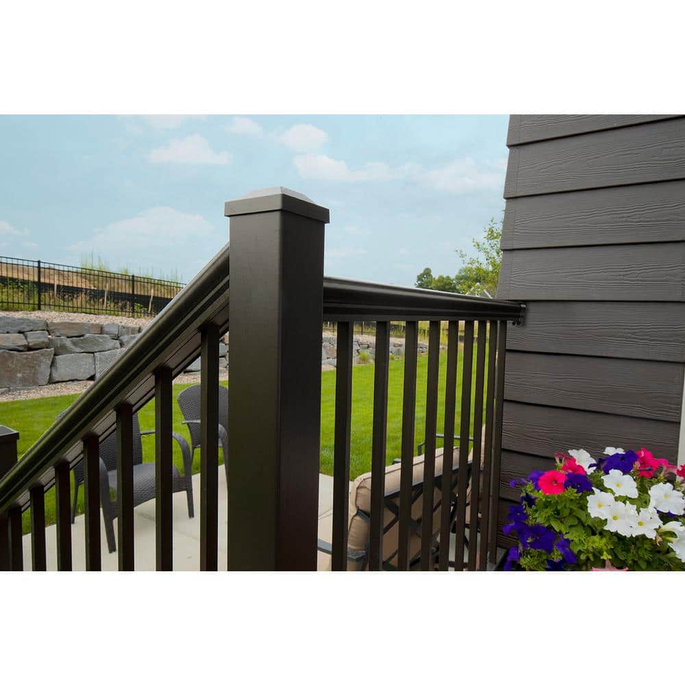 Aria Railing Straight Wall Mount Attach Kit in Black