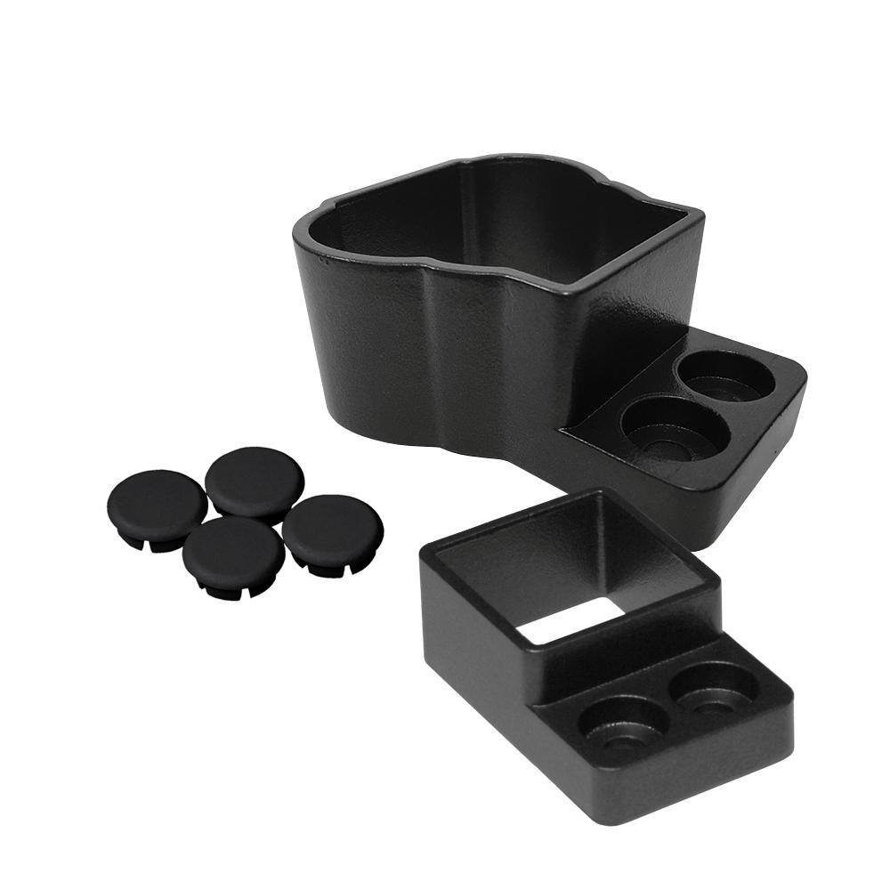 Aria Railing Straight Wall Mount Attach Kit in Black
