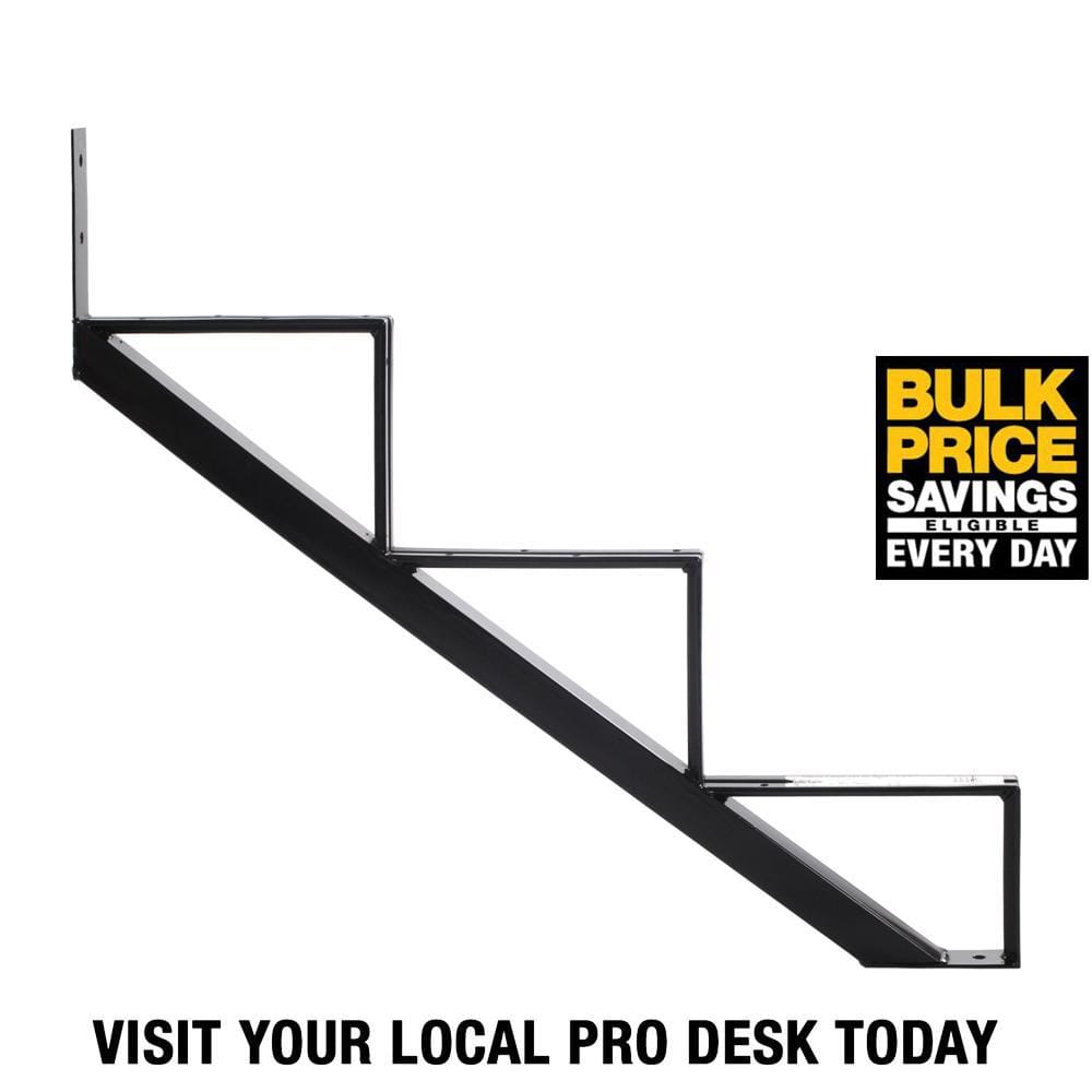 Pylex 3-Steps Steel Stair Stringer black 7-1/2 in. x 10-1/4 in. (Includes 1 Stair Stringer)
