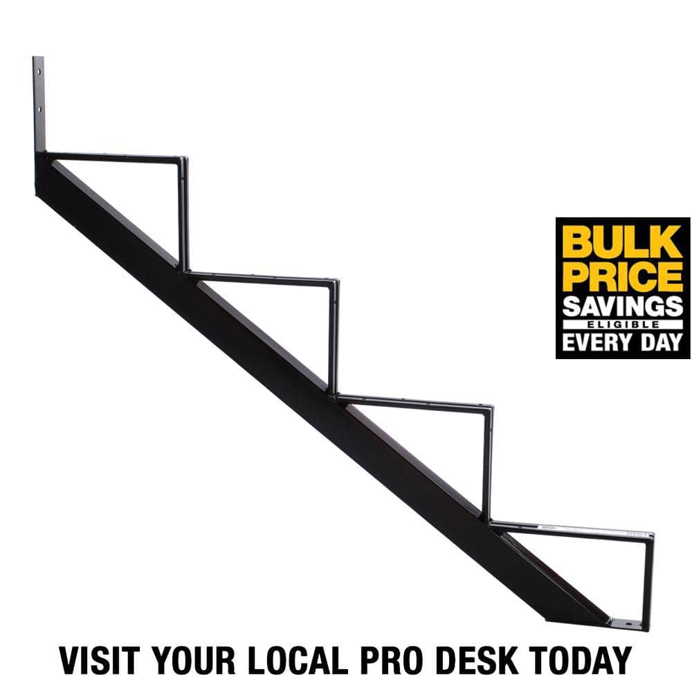 Pylex 4-Steps Steel Stair Stringer black 7-1/2 in. x 10-1/4 in. (Includes 1 Stair Stringer)