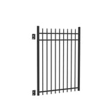 Barrette Outdoor Living Cascade Standard-Duty 4 ft. W x 5 ft. H Black Aluminum Straight Pre-Assembled Fence Gate