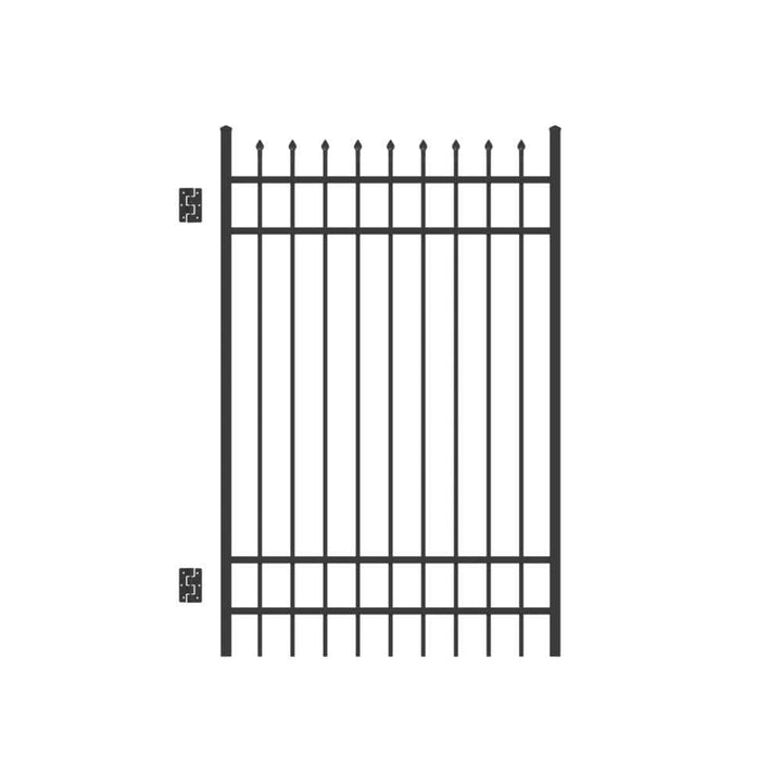 Barrette Outdoor Living Cascade 4 ft. W x 6 ft. H Black Standard-Duty Aluminum Straight Pre-Assembled Fence Gate