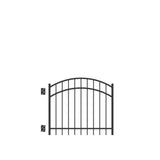 Barrette Outdoor Living Natural Reflections Standard-Duty 4 ft. W x 3 ft. H Black Aluminum Arched Pre-Assembled Fence Gate
