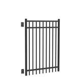 Barrette Outdoor Living Natural Reflections Heavy-Duty 4 ft. x 5 ft. Black Aluminum Straight Pre-Assembled Fence Gate