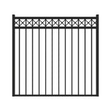 Barrette Outdoor Living Highland 4.5 ft. x 5 ft. Black Decorative Flat Top Straight Metal Fence Gate
