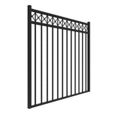 Barrette Outdoor Living Highland 4.5 ft. x 5 ft. Black Decorative Flat Top Straight Metal Fence Gate