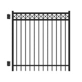 Barrette Outdoor Living Highland 5 ft. x 5 ft. Black Decorative Straight Flat Top Metal Fence Gate