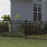 Barrette Outdoor Living Natural Reflections Standard-Duty 4 ft. H x 6 ft. W Black Aluminum Pre-Assembled Fence Panel