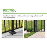 Barrette Outdoor Living Natural Reflections Standard-Duty 4 ft. H x 6 ft. W Black Aluminum Pre-Assembled Fence Panel