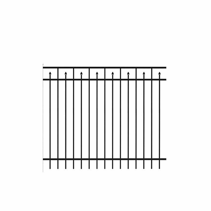 Barrette Outdoor Living Brilliance Standard-Duty 5 ft. H x 6 ft. W Black Aluminum Pre-Assembled Fence Panel