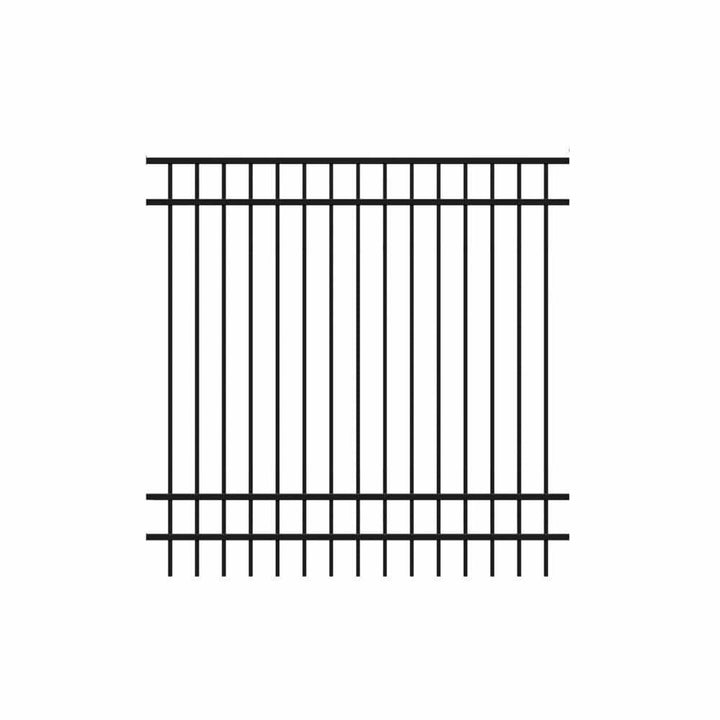 Barrette Outdoor Living Natural Reflections Standard-Duty 6 ft. H x 6 ft. W Black Aluminum Pre-Assembled Fence Panel