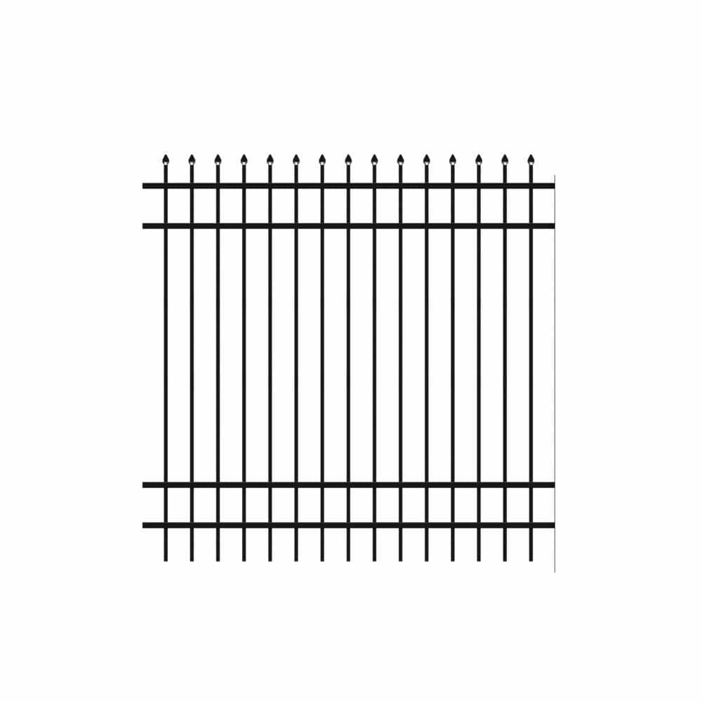 Barrette Outdoor Living Cascade Standard-Duty 6 ft. H x 6 ft. W Black Aluminum Pre-Assembled Fence Panel