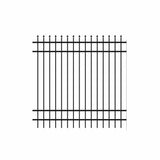 Barrette Outdoor Living Cascade Standard-Duty 6 ft. H x 6 ft. W Black Aluminum Pre-Assembled Fence Panel