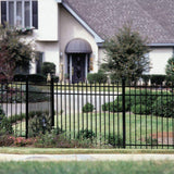 Barrette Outdoor Living Cascade Standard-Duty 3 ft. H x 6 ft. W Black Aluminum Pre-Assembled Fence Panel