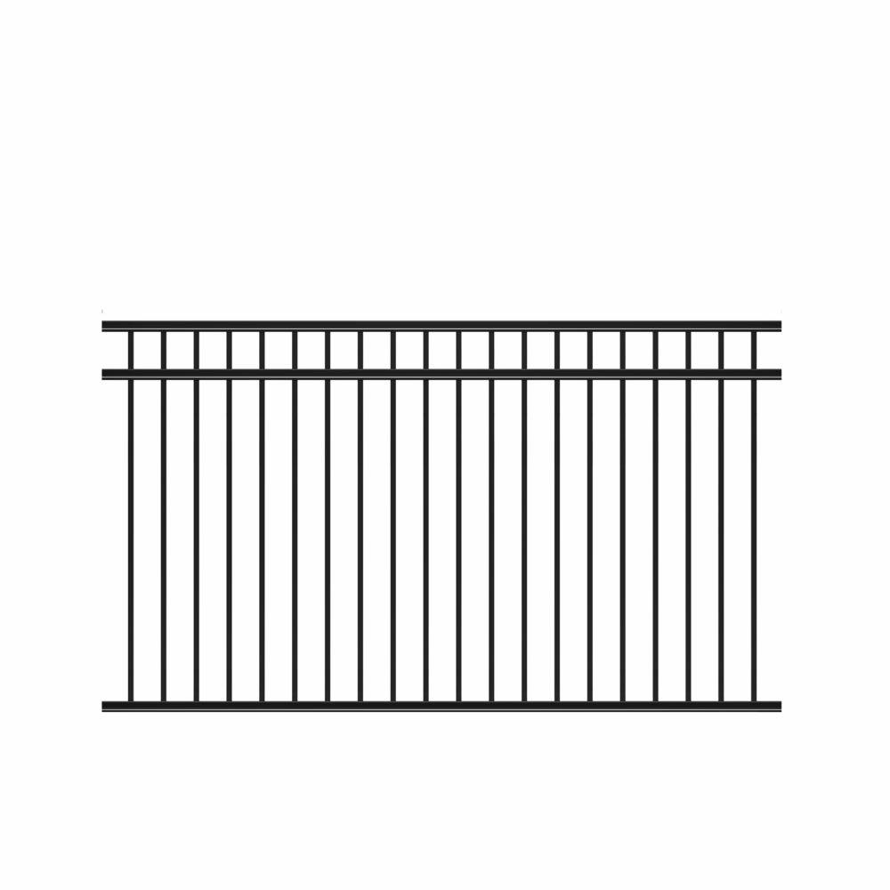 Barrette Outdoor Living Natural Reflections Heavy-Duty 4-1/2 ft. H x 8 ft. W Black Aluminum Pre-Assembled Fence Panel