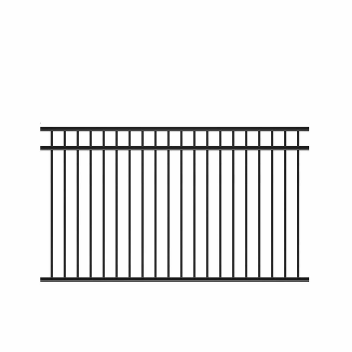Barrette Outdoor Living Natural Reflections Heavy-Duty 4-1/2 ft. H x 8 ft. W Black Aluminum Pre-Assembled Fence Panel