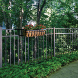Barrette Outdoor Living Natural Reflections Heavy-Duty 4-1/2 ft. H x 8 ft. W Black Aluminum Pre-Assembled Fence Panel