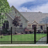 Barrette Outdoor Living Cascade/New Hope Standard-Duty 2 in. x 2 in. x 5-7/8 ft. Black Aluminum Fence Line Post