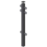 Barrette Outdoor Living Cascade Heavy-Duty 2-1/2 in. x 2-1/2 in. x 7-1/3 ft. Black Aluminum Fence Line Post