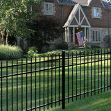 Barrette Outdoor Living Cascade Heavy-Duty 2-1/2 in. x 2-1/2 in. x 7-1/3 ft. Black Aluminum Fence Line Post