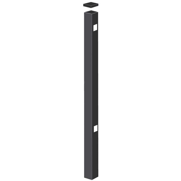 Barrette Outdoor Living Cascade/Brunswick 2 in. x 2 in. x 4-7/8 ft. Black Standard-Duty Aluminum Fence Gate Post