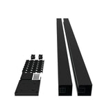 Barrette Outdoor Living 3 in. x 3 in. x 70.685 in. Mixed Materials Matte Black End Fence Post with Surface Mount Kit