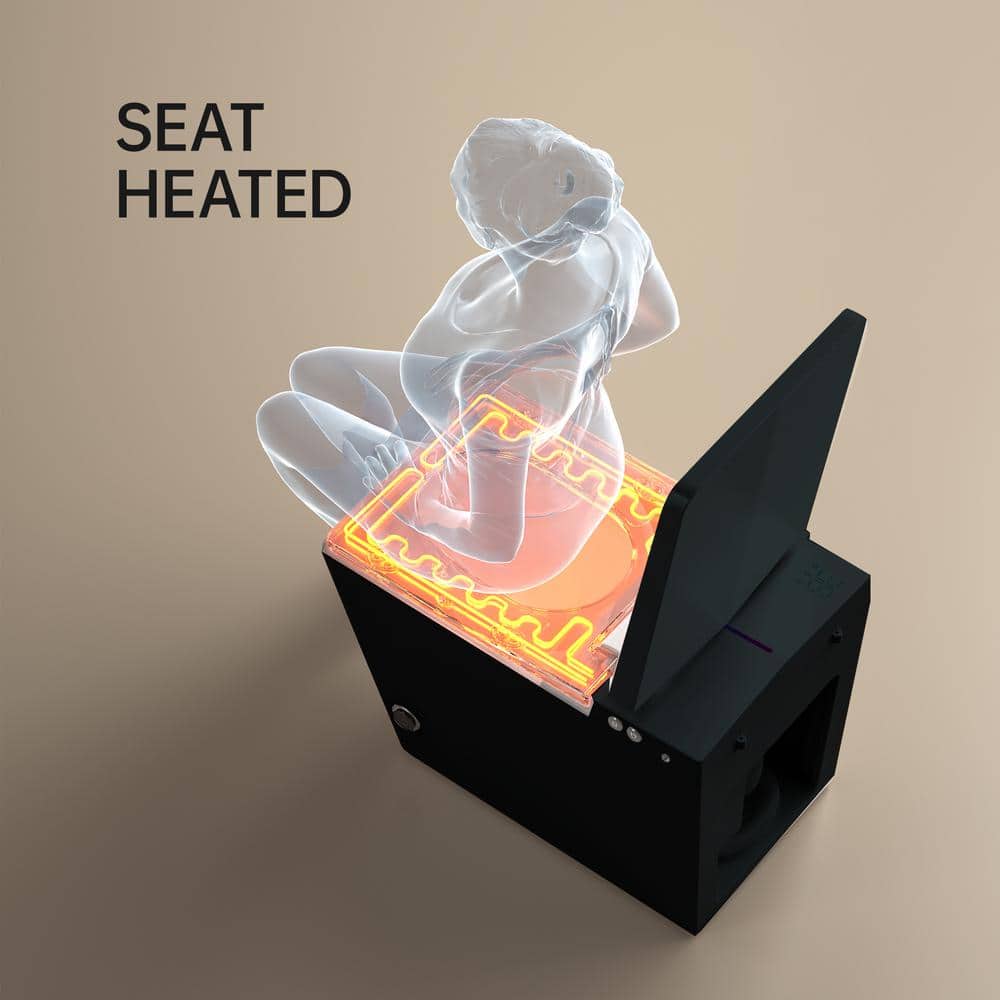 Unbranded Black Square Bidet Toilet with Heated Seat and Remote
