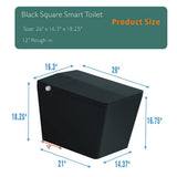 Unbranded Black Square Bidet Toilet with Heated Seat and Remote