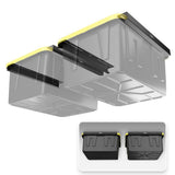 KOOVA 3 in. W x 2 in. H x 26 in. D Two Bin Rack Adjustable Height Overhead Garage Ceiling Mounted Storage Unit Black