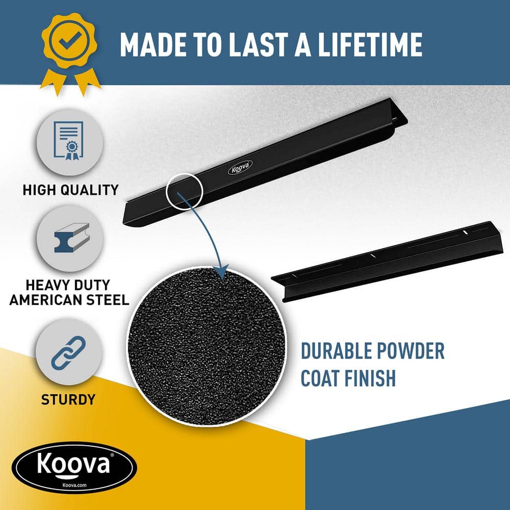 KOOVA 3 in. W x 2 in. H x 26 in. D Two Bin Rack Adjustable Height Overhead Garage Ceiling Mounted Storage Unit Black