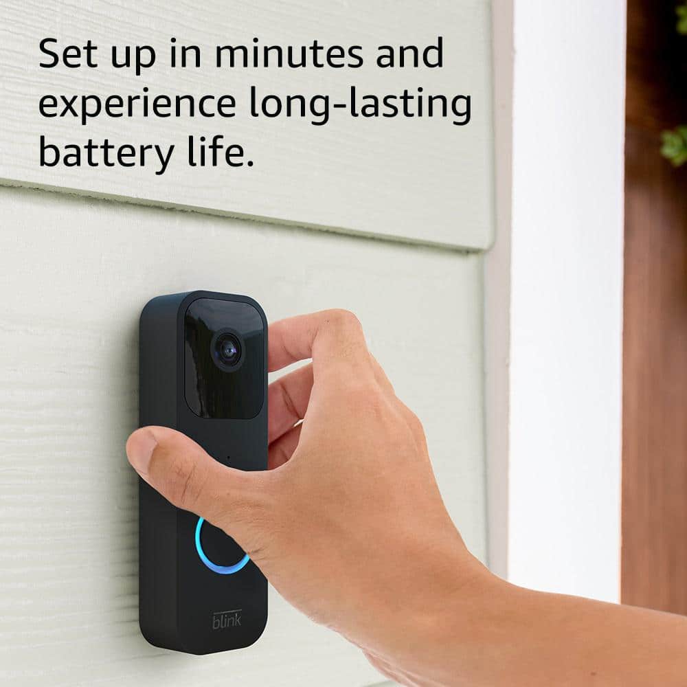 Blink Battery or Wired - Smart Wi-Fi HD Video Doorbell Camera in Black