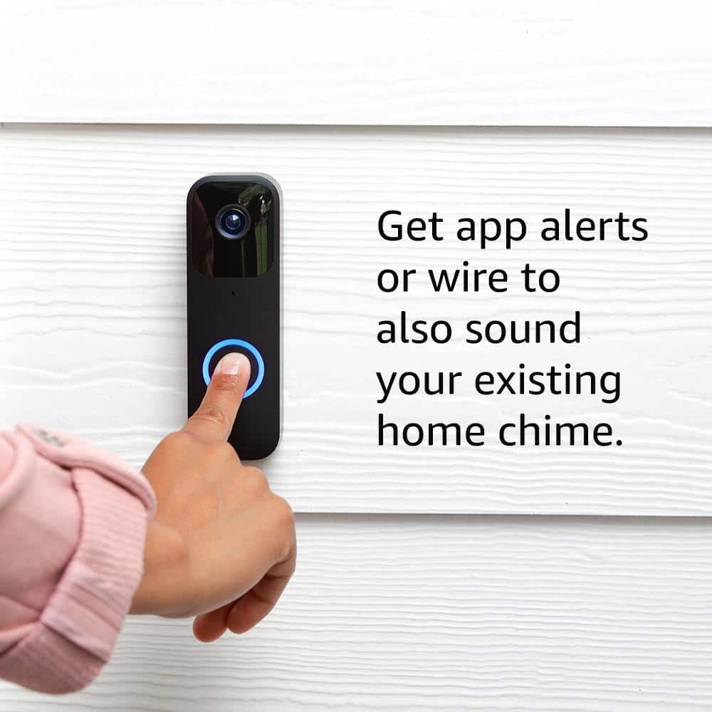 Blink Battery or Wired - Smart Wi-Fi HD Video Doorbell Camera in Black
