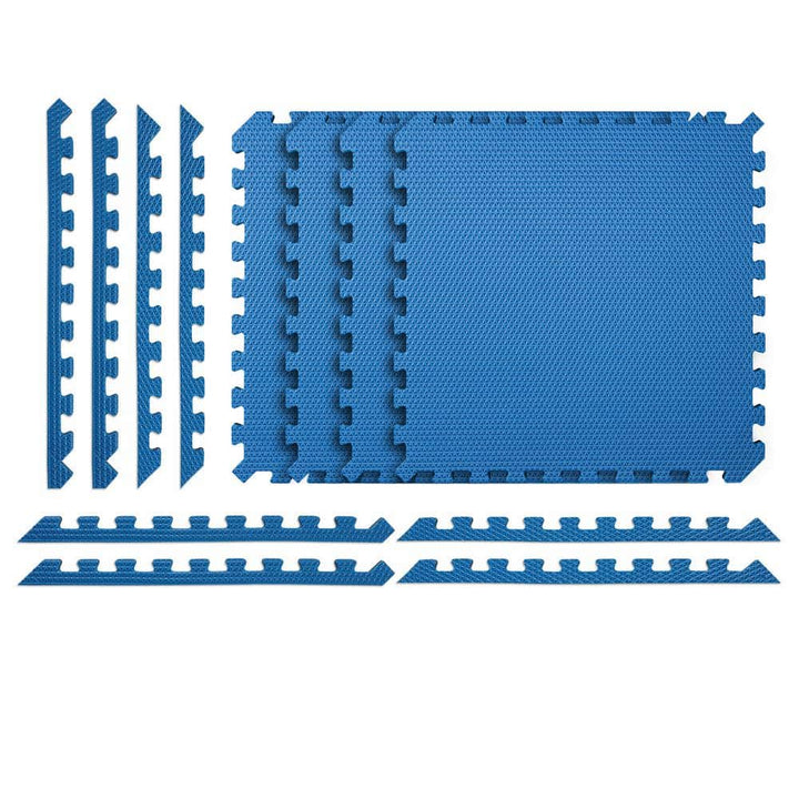 Norsk Black/Blue 24 in. x 24 in. x 0.79 in. Foam Interlocking Reversible Floor Mat (4-Pack)