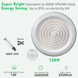 bulbeats 5Pack of 150W LED High Bay Light 22500LM High Bay LED Shop Lights AC100-277V Commercial Bay Lighting for Warehouse